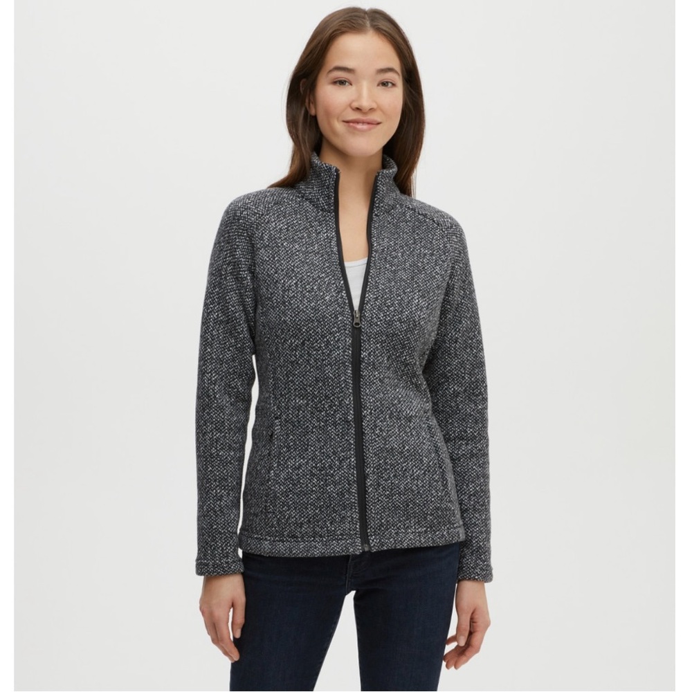MEC Teslin Zip Sweater Black / White Herringbone Size S
